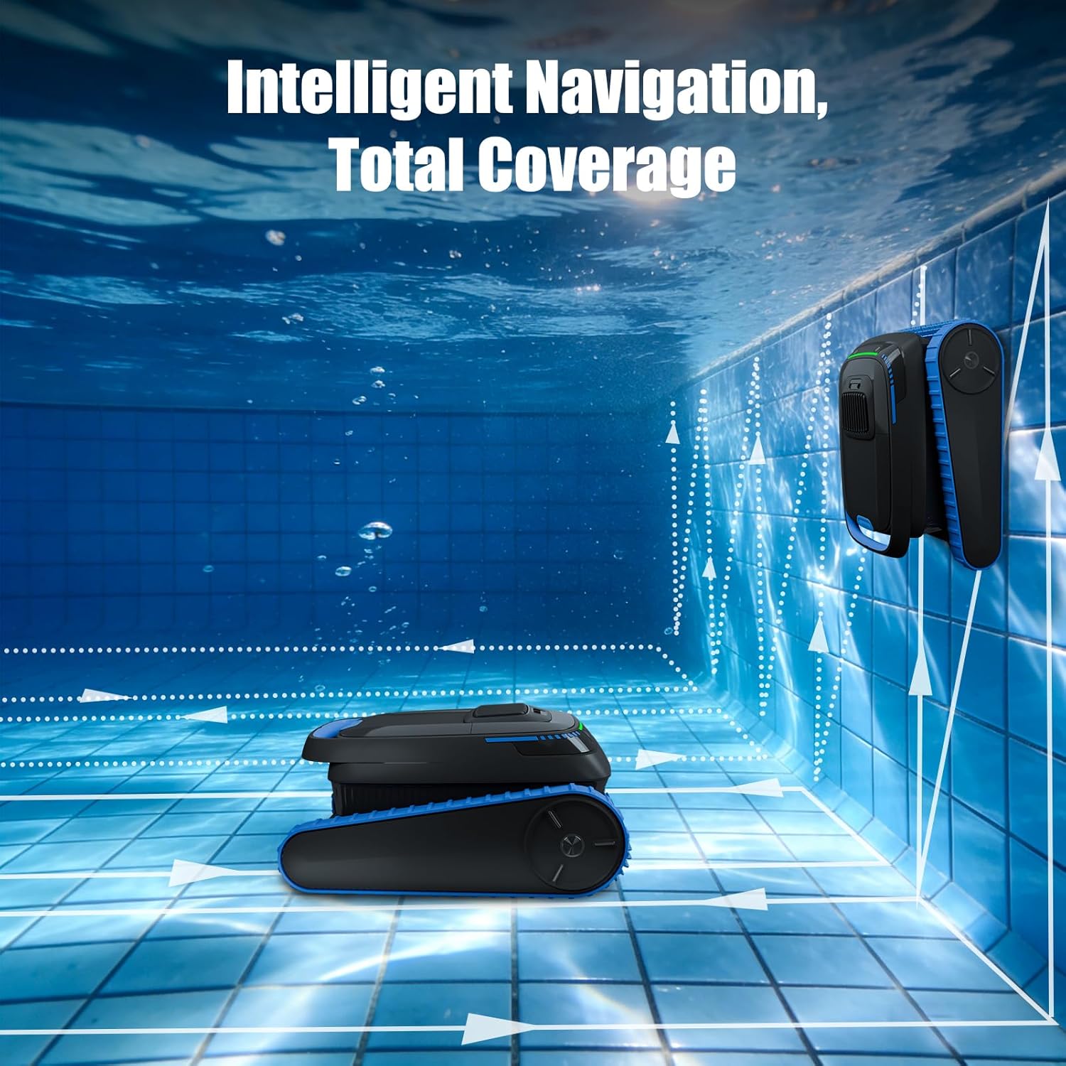 PC20 Automatic Robotic Pool Cleaner, Cordless Pool Vacuum Robot for Inground & Above Ground Pools, Smart Navigation, Self-Parking, 5000GPH Suction, Cleans Floor, Wall & Waterline - Image 4