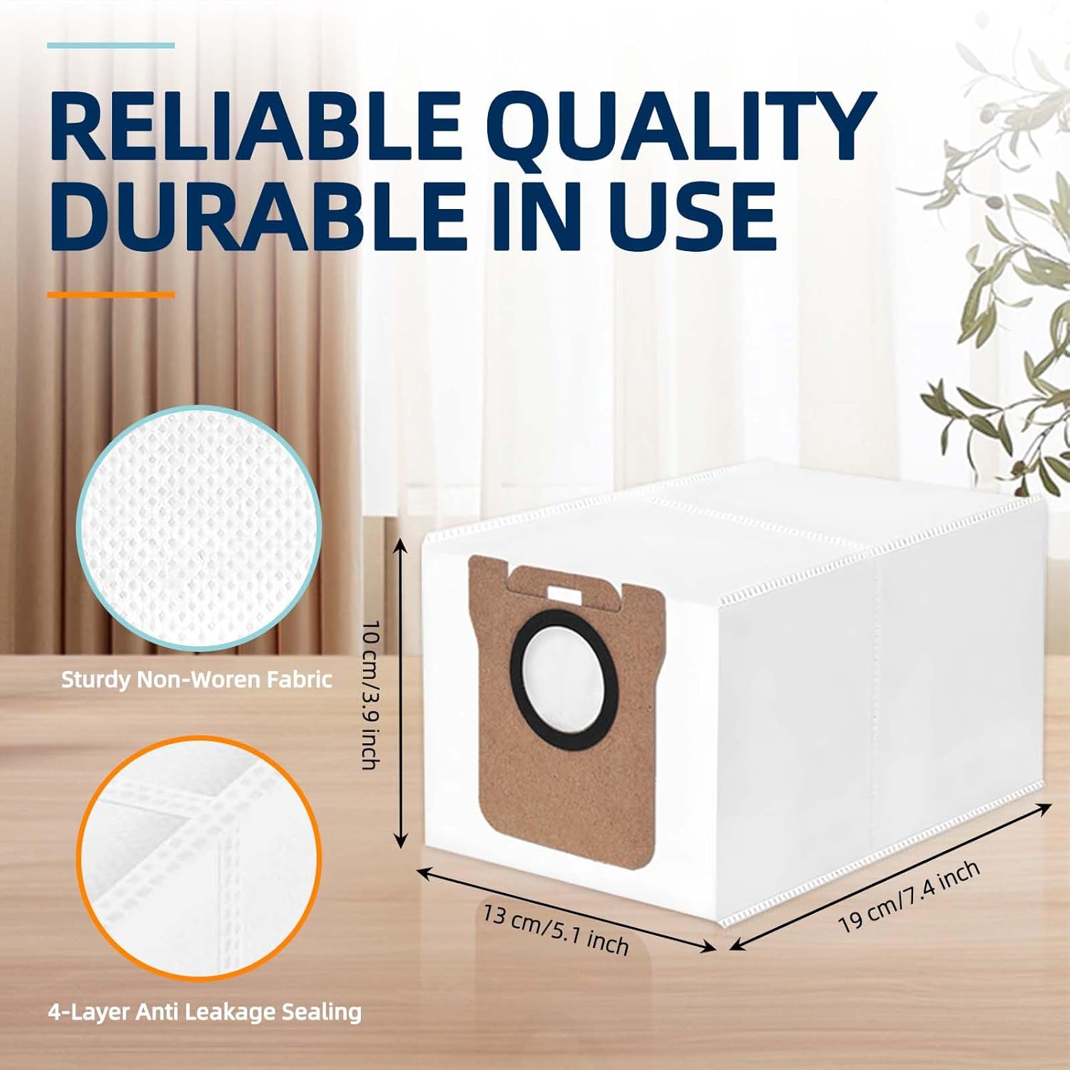 12 pcs Disposable Vacuum Dust Bag: for Dreame L10 Ultra/L10s Ultra/L20 Ultra/L30 Ultra/X20 Pro/X20 Pro Plus/S10 Pro/Xiaomi Robot Vacuum X10/X10 Plus/X20/X20 Plus, 3L Large Capacity - Image 3