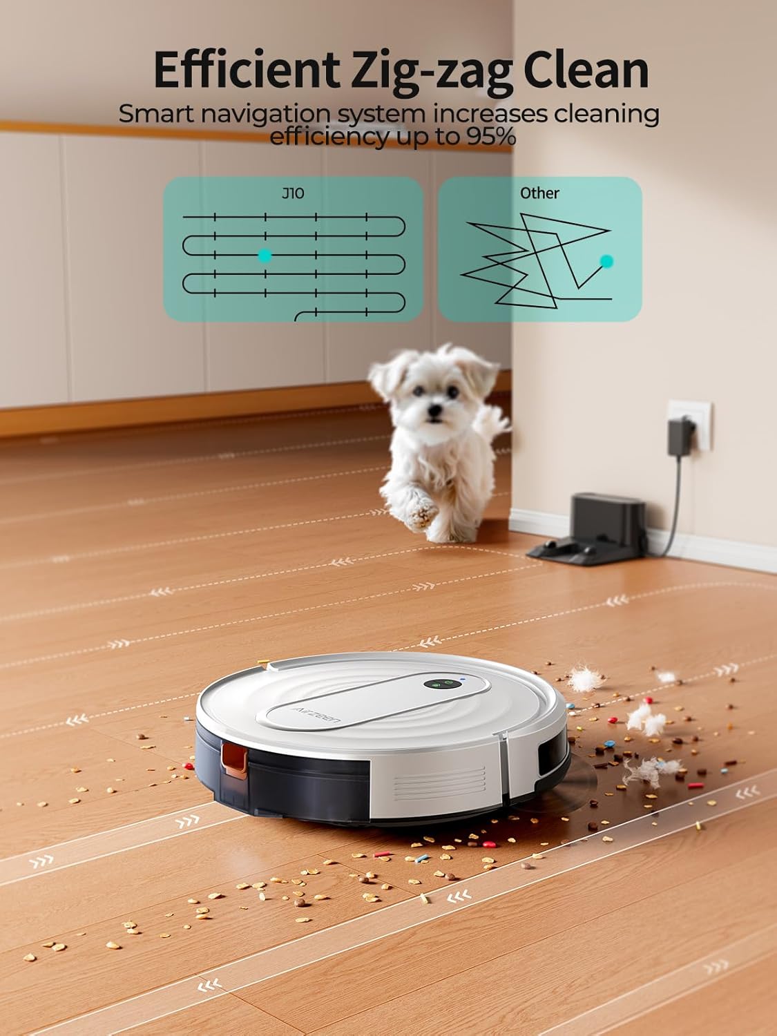 Airzeen Robot Vacuum and Mop - 4000Pa Powerful Suction, APP/Alexa Control, 3-in-1 Cleaning Solution with Auto Self-Charging, Perfect for Pet Hair, Carpets, and Hard Floors - Image 5