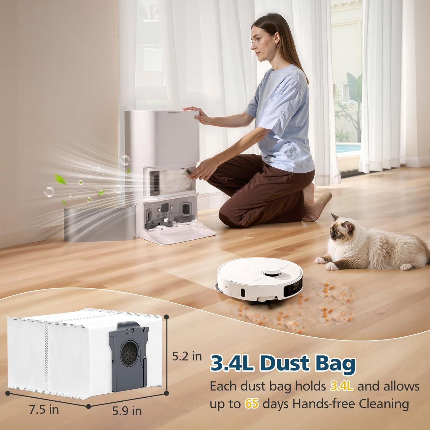 Accessories for Dreame L40 Ultra / X40 Ultra / X40 Master, and for MOVA P10 / P50 Pro Ultra Robot Vacuum, 2*Rubber Main Brushes, 4*Dust Bags, 6*Mop Pads, 4*Filters, 6*Side Brushes - Image 7