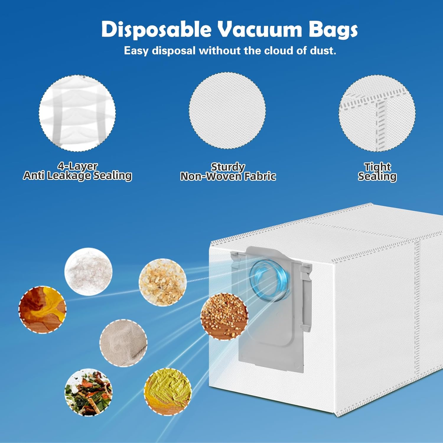 20 Pack Replacement Parts for Roborock Qrevo S5V/Qrevo Curv/Qrevo Curv S5X/Qrevo Edge S5A Series Robot Vacuum Cleaner Accessories, 1 Main Brush, 4 HEPA Filters, 4 Dust Bags, 4 Mop Pads, 4 Side Brushes - Image 7