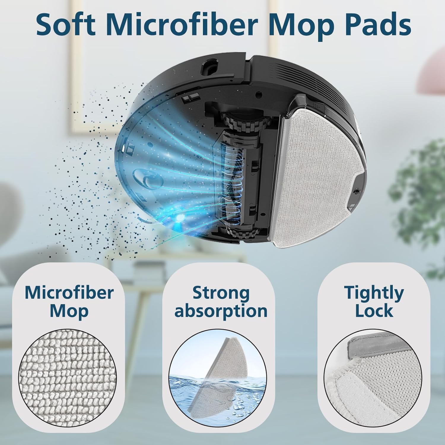 T20+ Accessories Replacement Parts for Airrobo T20+ /T25+/T30+/T25+C and for FIXR T20 Robotic Vacuum Cleaner, 1 Roller Brush, 4 Mop Pads, 4 Hepa Filters, 4 Dust Bags, 4 Side Brushes, 17 Pack - Image 7