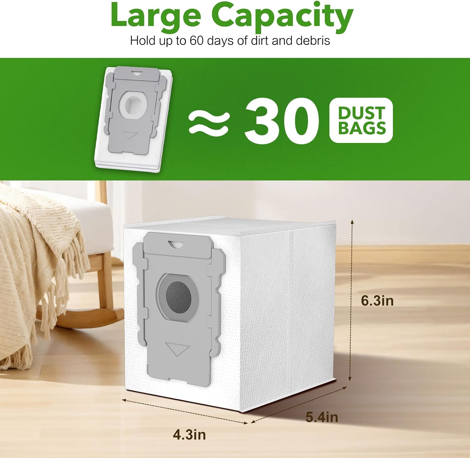 20 Pack Vacuum Bags for iRobot Roomba i7 i7+ i8 i8+ i3 i3+ i4 i4+ i6 i6+ j7 j7+ s9 s9+, s9plus, I & S & J Series Clean Base Automatic Dirt Disposal Bags - Image 4