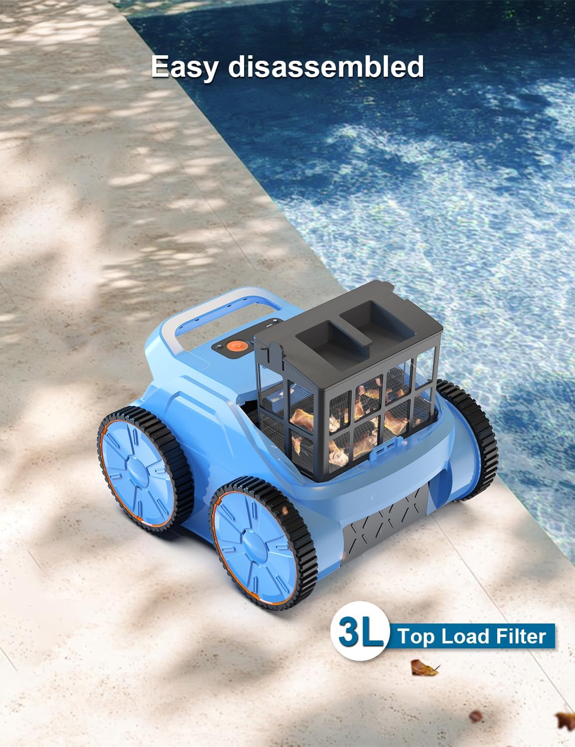 (2025 Upgrade) Pool Vacuum Cordless Robotic Pool Cleaner, 4-in-1 Floor/Wall/Waterline Cleaning/Smart Navigation, 180 Mins Runtime Pool Vacuum for Inground Pools Up to 2100 Sq.ft - Image 8