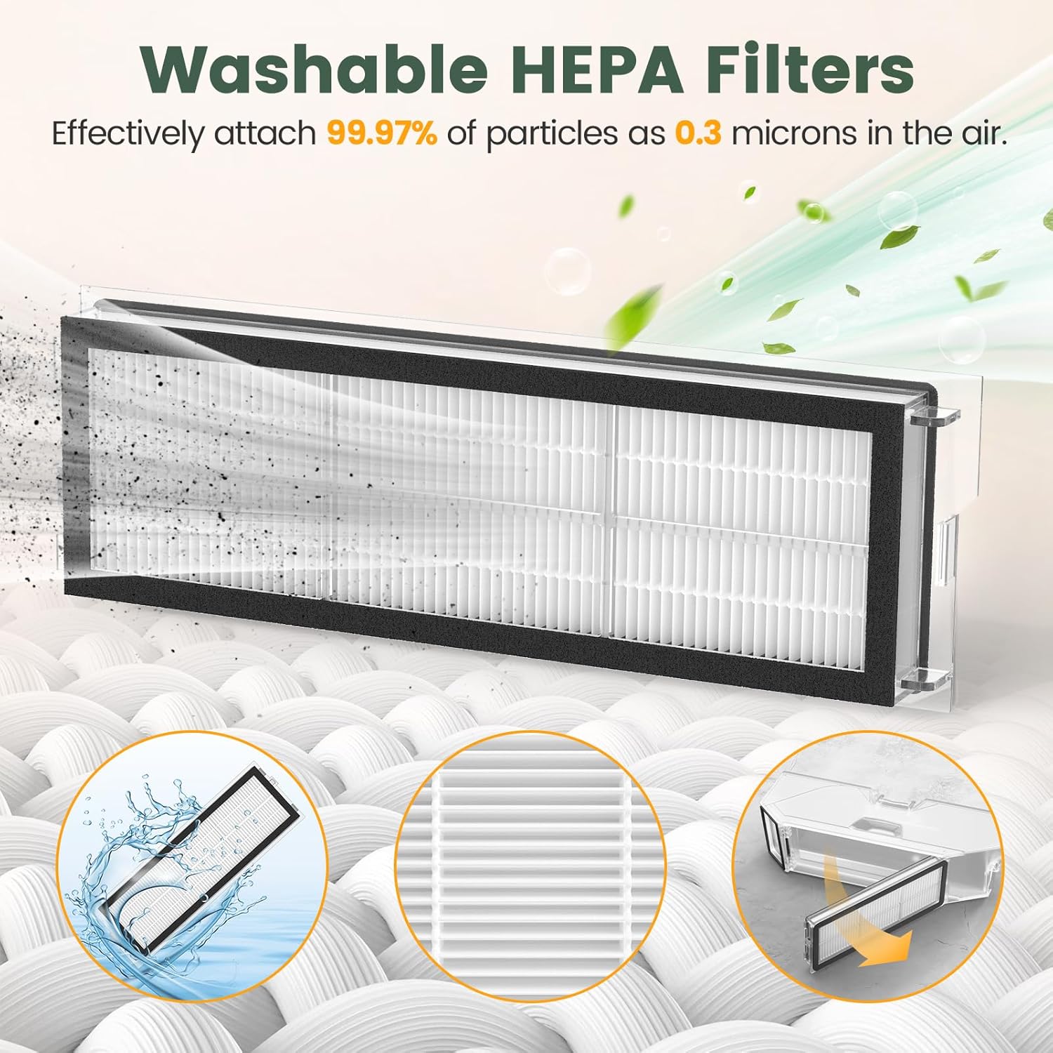 19 Pack Replacement Parts for Qrevo S/Qrevo Pro/Qrevo MaxV Robot Vacuum Cleaner Accessories Replacement Kits (2 Rolling Brush + 4 HEPA Filters + 4 Dust Bags + 4 Mop Pads + 4 Side Brushes) - Image 4