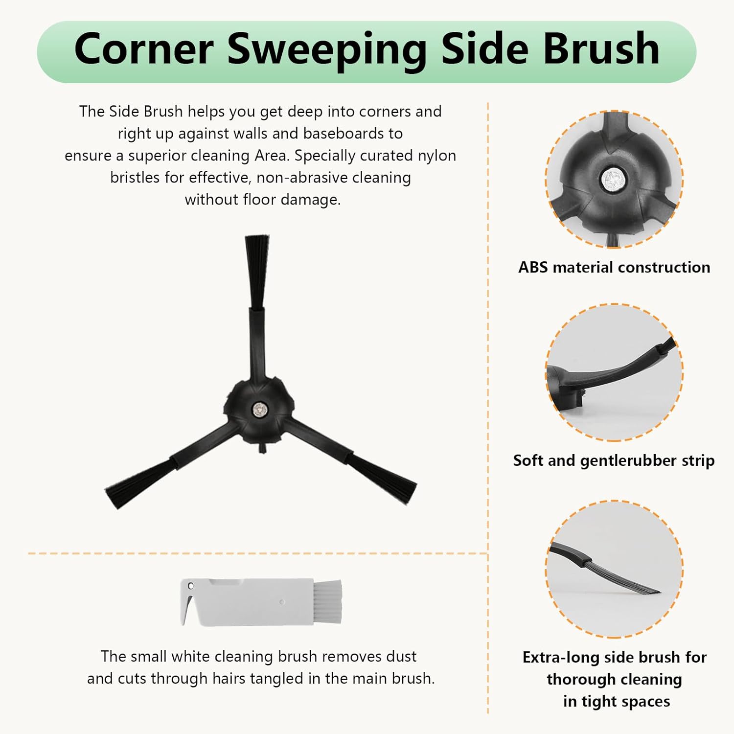 Replacement Parts Fit For Roborock Q5 Pro Q5 Pro+(Plus) Q5 Max+(Plus) Q5 DuoRoller+(Plus) Q8 Max Q8 Max+(Plus) Robot Vacuum Cleaner Accessories Kits. Dual Main Roller Brush, Washable Filter,Side Brush - Image 6