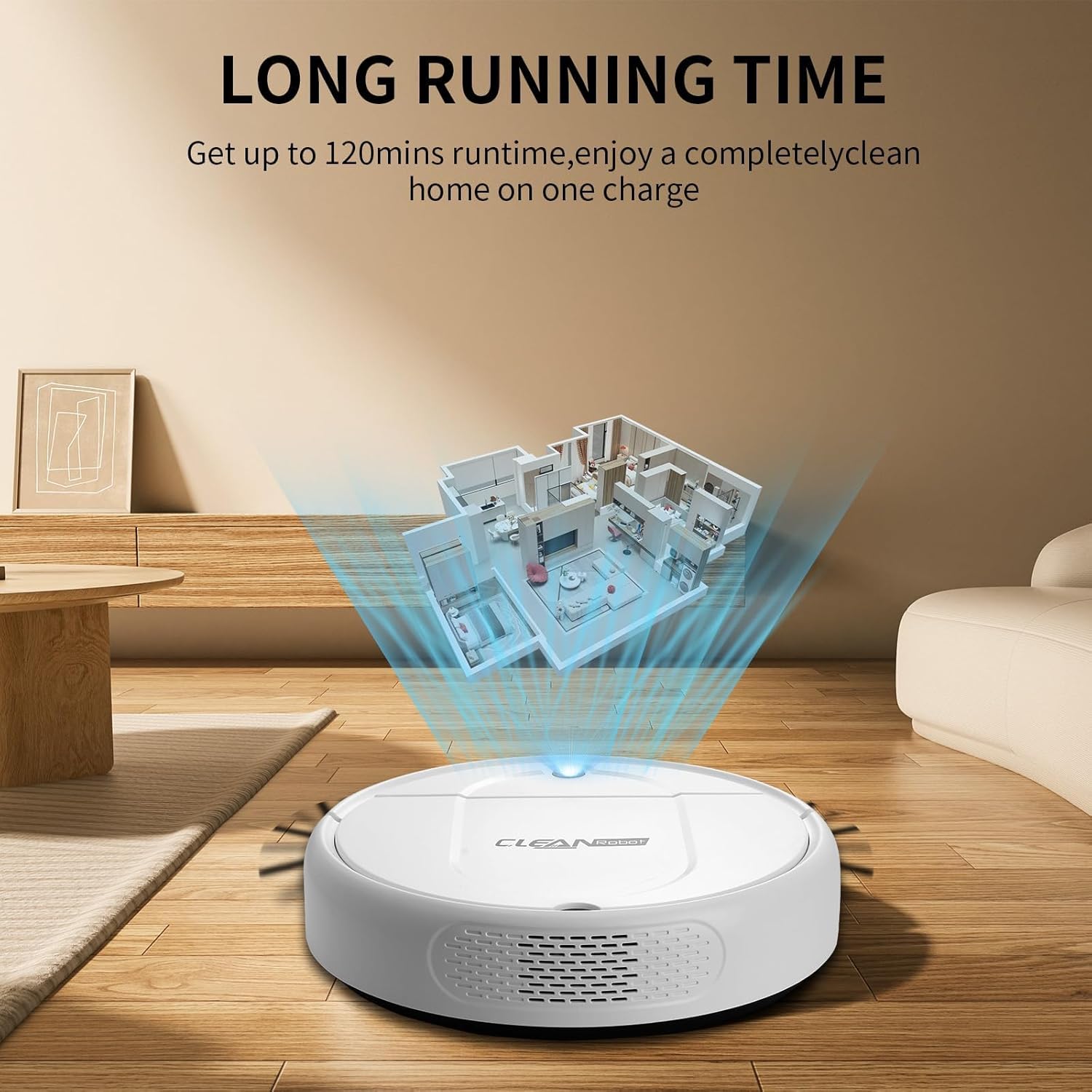 Robot Vacuum and Mop Combo, Equipped with Wireless Touch Button, Vacuum Robot Vacuum Cleaner and mop Combination, Silent, Advanced Obstacle Avoidance Suitable for Home Tiles Robot Vacuum and Mop Combo - Image 3