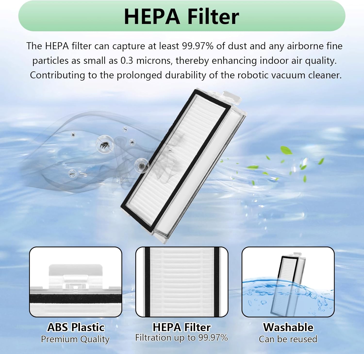 Replacement Parts Fit For Roborock Q5 Pro Q5 Pro+(Plus) Q5 Max+(Plus) Q5 DuoRoller+(Plus) Q8 Max Q8 Max+(Plus) Robot Vacuum Cleaner Accessories Kits. Dual Main Roller Brush, Washable Filter,Side Brush - Image 5