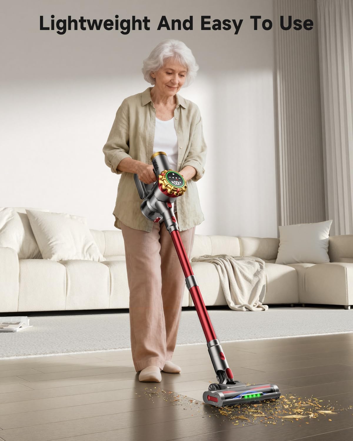 Cordless Vacuum Cleaner 580W 50Kpa Vacuum Cleaners for Home, 65 Mins Battery Stick Vacuum Anti-Tangle, Self-Standing, 8-in-1 Lightweight Vacuum for Hardwood Floor/Carpet/Pet Hair - Image 7