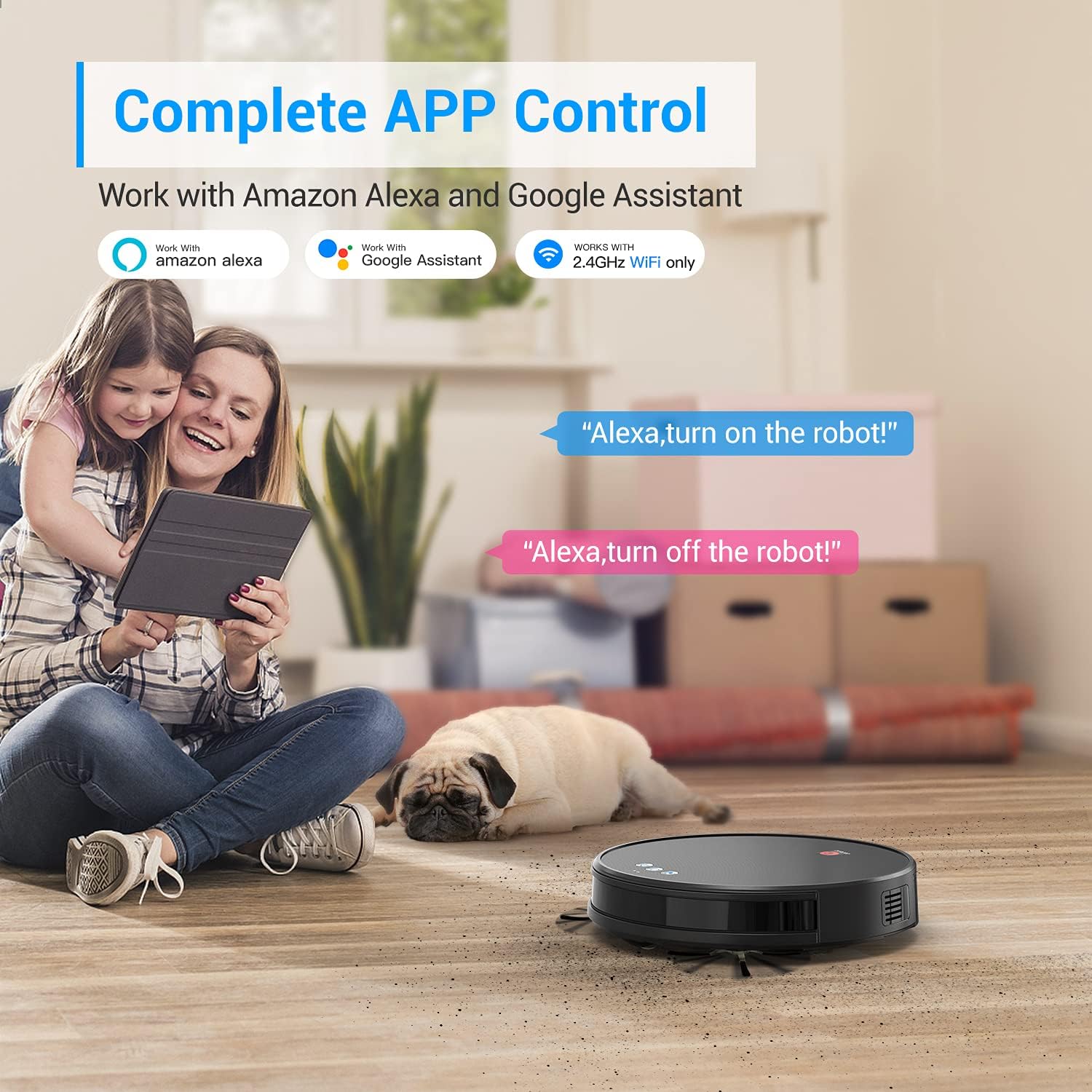 Lefant Robot Vacuum and Mop, Robotic Vacuum Cleaner with 3200Pa Suction, Smart Navigation, 150 Mins Runtime, Works with Alexa and Google Assistant, Self-Charging, Ideal for Pet Hair,Floor,Carpet(U180) - Image 2