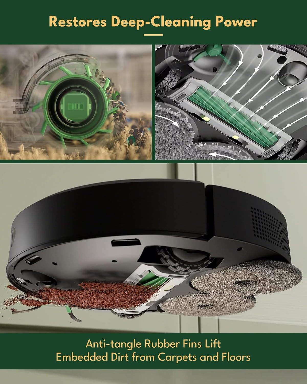 21 Pcs Replacement Parts for iRobot Roomba Plus 405/505/507 Combo Robot Vacuum Cleaner: 1 Main Brush, 4 Side Brushes, 4 HEPA Filters, 5 Dust Bags, 6 Mop Pads, 1 Cleaning Brush - Image 3