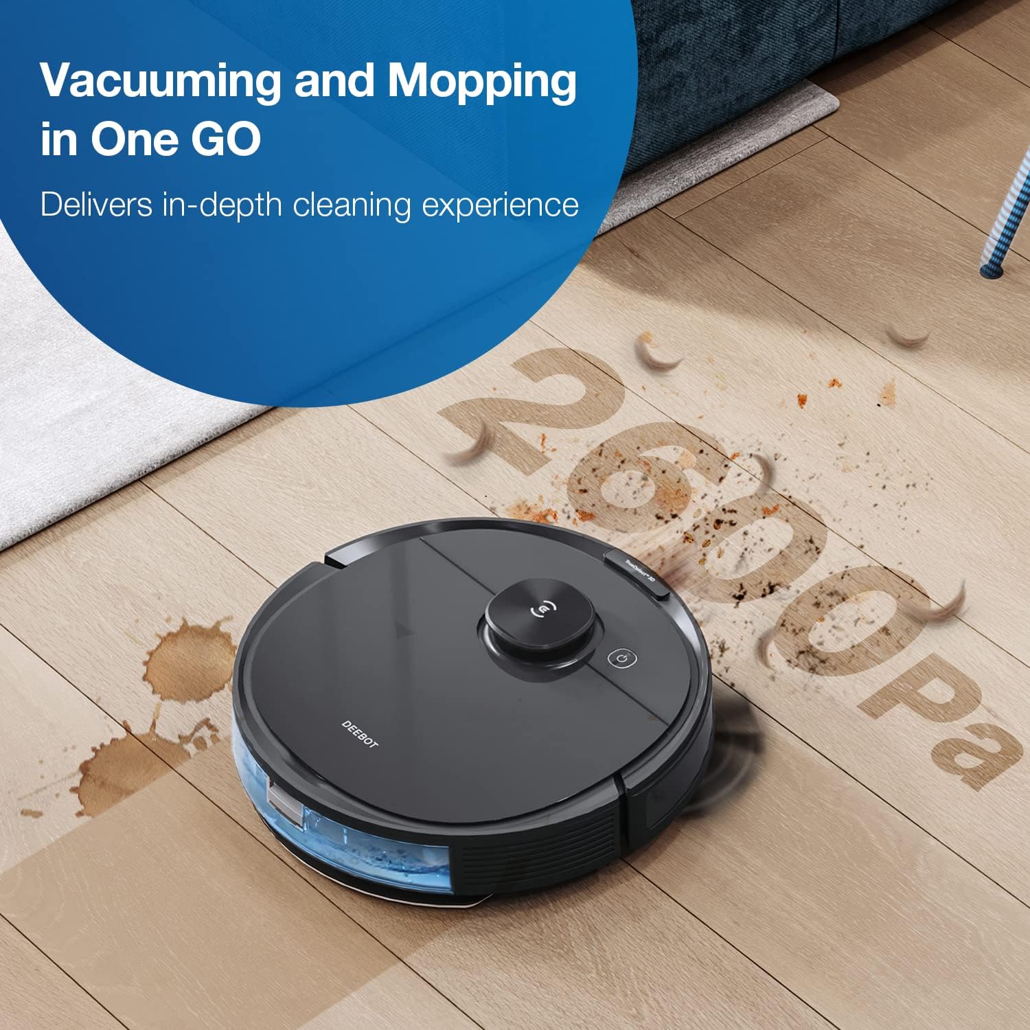ECOVACS Deebot N8 Pro+ Robot Vacuum and Mop Cleaner, with Self Empty Station, 2600Pa Suction, Laser Based LiDAR Navigation, Carpet Detection, Multi Floor Mapping, Personalized Cleaning - Image 2