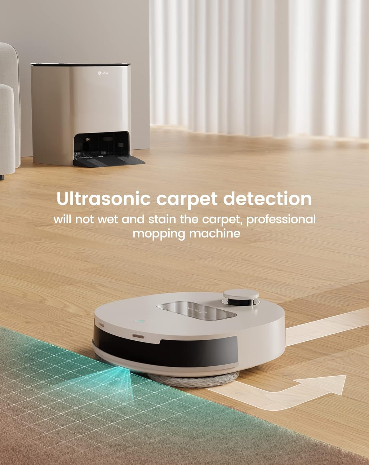 Lefant T1 Self-Cleaning Robot Mop, Smart Mapping Lidar dToF Sensors, No-Go Carpet, 5L Large Water Tank, 40°Hot Air Washing and Drying Mop, Compatible with Alexa, Ideal for Multiple Rooms - Image 5