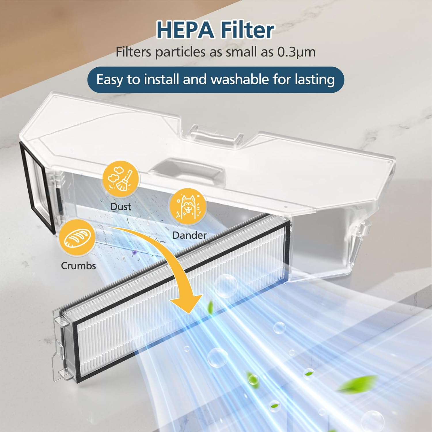 26 Pack Replacement Accessories for Roborock QV 35A / QV 35S Robot Vacuum, 2*Main Brush, 6*Side Brush, 4*Filters, 6*Mop Pads, 6*Dust Bag, 2*Tools - Image 7
