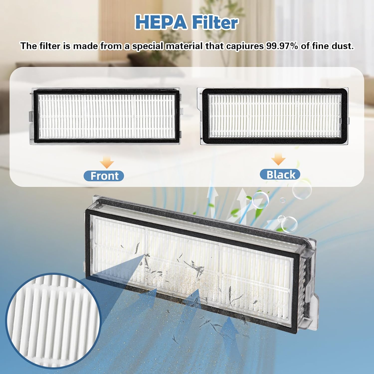 20 Pack Replacement Parts for Roborock Qrevo S5V/Qrevo Curv/Qrevo Curv S5X/Qrevo Edge S5A Series Robot Vacuum Cleaner Accessories, 1 Main Brush, 4 HEPA Filters, 4 Dust Bags, 4 Mop Pads, 4 Side Brushes - Image 5