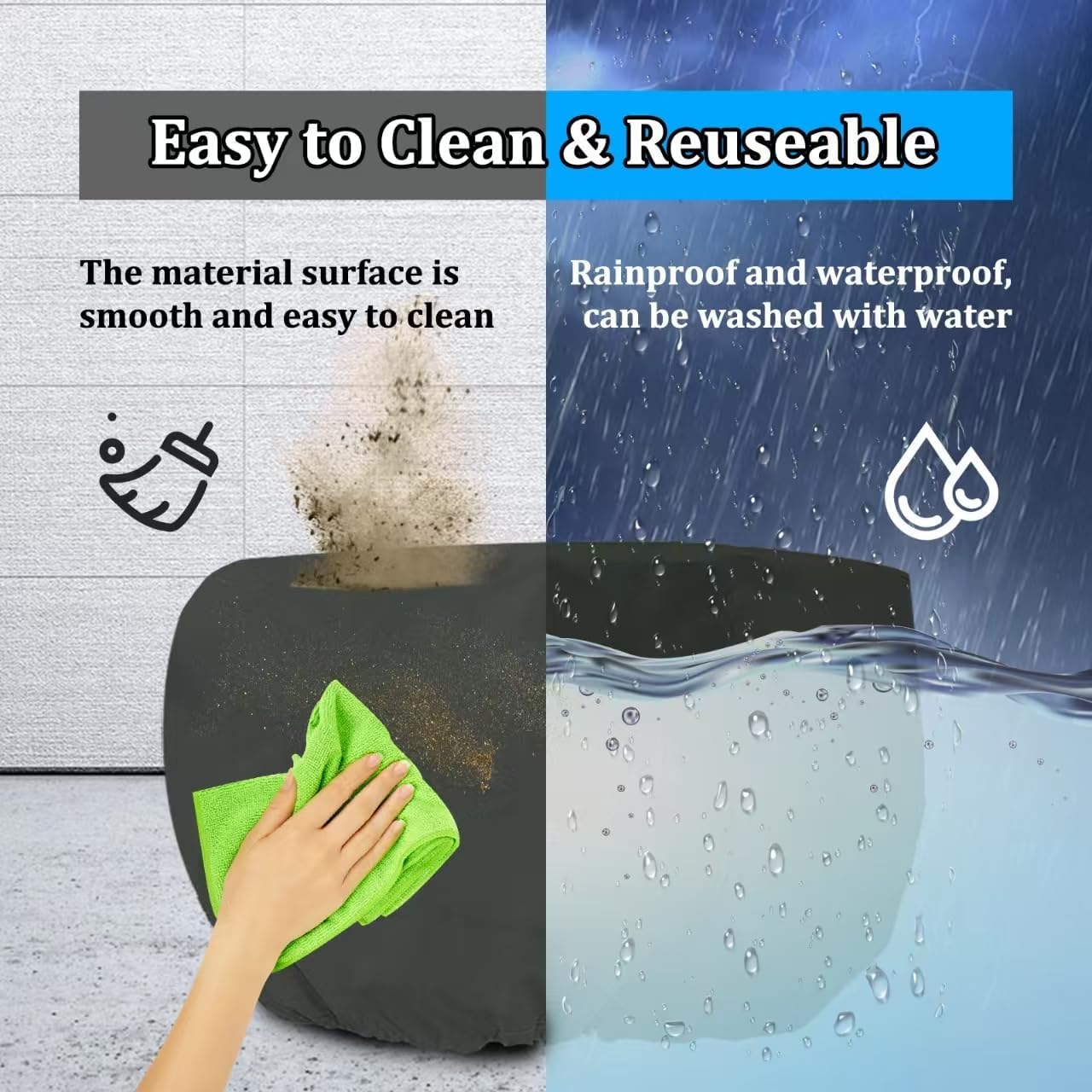 Cover for All Cordless Robotic Pool Cleaner - Keyrank Protective Cover for Above Ground and Ingound Robot Vacuum Waterproof and UV Resistant ,Customized for Automatic Robotic Vacuum,Outdoor Machine - Image 6
