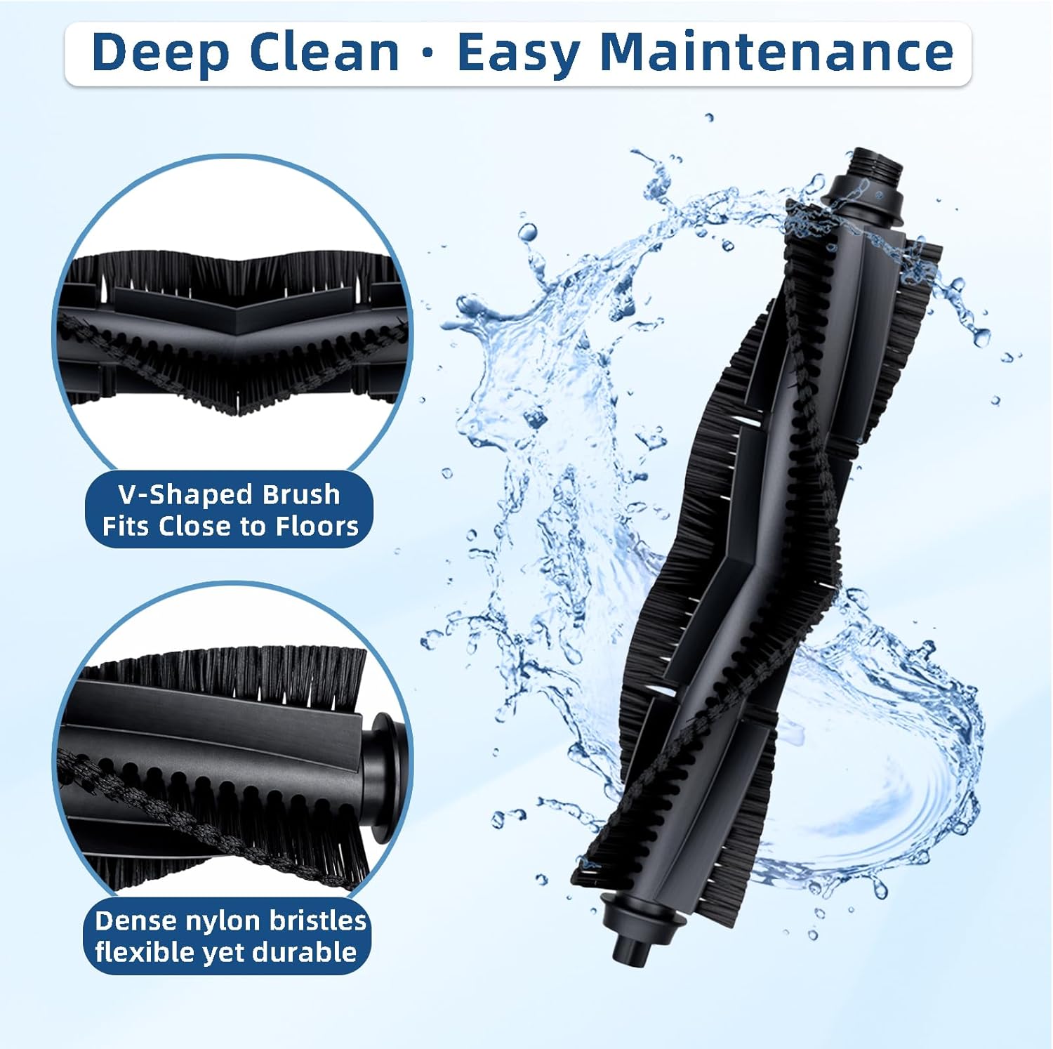 WVCR200S Accessories Kit for WYZE Robot Vacuum Cleaner WVCR200S Replacement Parts Kit, 2 Main Roller Brush, 6 Hepa Filter, 8 Side Brush, 1 Cleaning Tools (17PCS) - Image 6