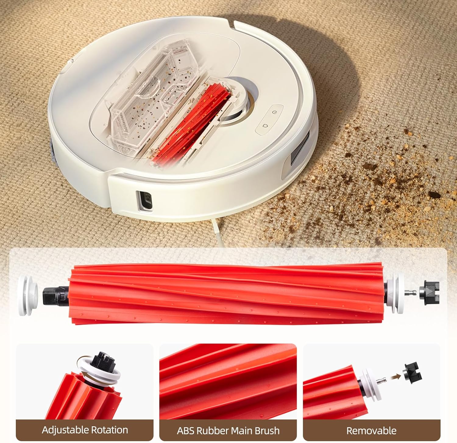 26 Pack Accessories for Roborock Qrevo S/Qrevo Pro/Qrevo Plus/Qrevo Maxv Vacuum Robot, Replacement 2 Main Brush 6 Mop Pads 6 Dust Bag 6 Sidebrush 4 Filter 1 Cleaning Brush 1 Screwdriver - Image 3