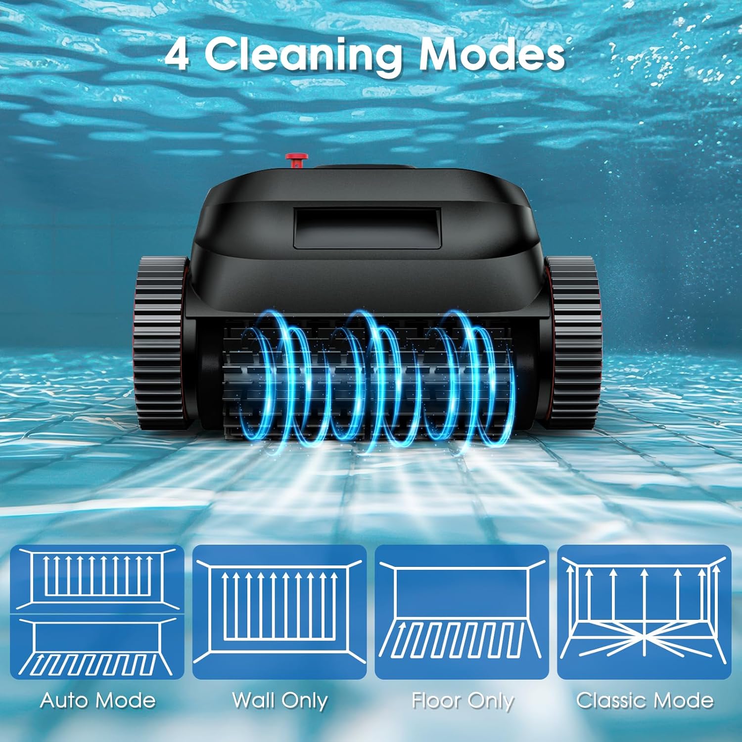 NIXBOT QP5 Robotic Pool Cleaner, Cordless Pool Vacuum for Inground Pools, Dual-Motor Turbine System, Robotic Pool Vacuum for Above Ground Pools with Wall Climing and Navigation Technology - Image 4