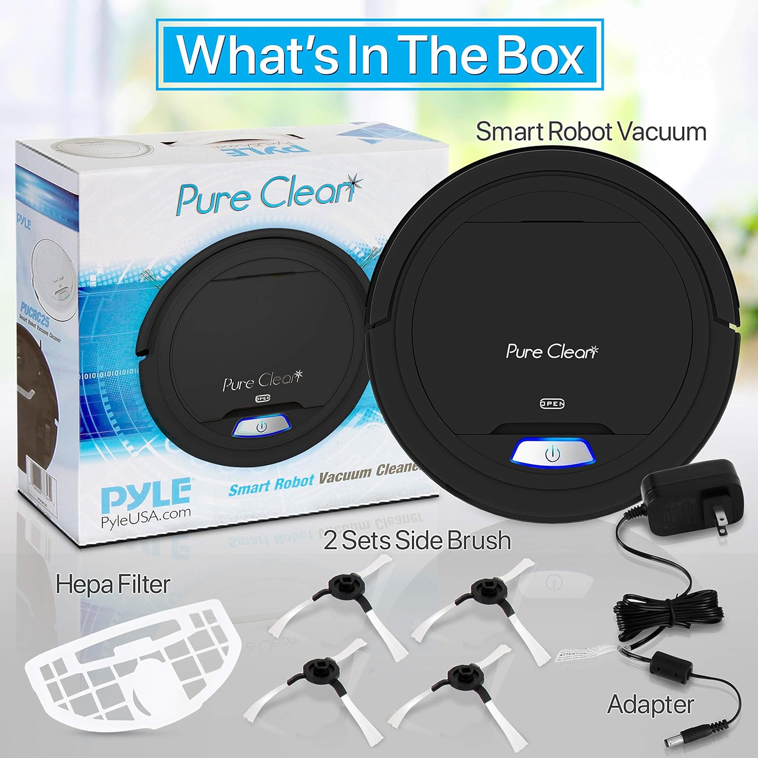 SereneLife PURE CLEAN PUCRC26B.9 Automatic Robot Vacuum Cleaner-Robotic Auto Home Cleaning for Clean Carpet Hardwood Floor-Bot Self Detects Stairs-Air Filter Pet Hair Allergies Friendly- - Image 10