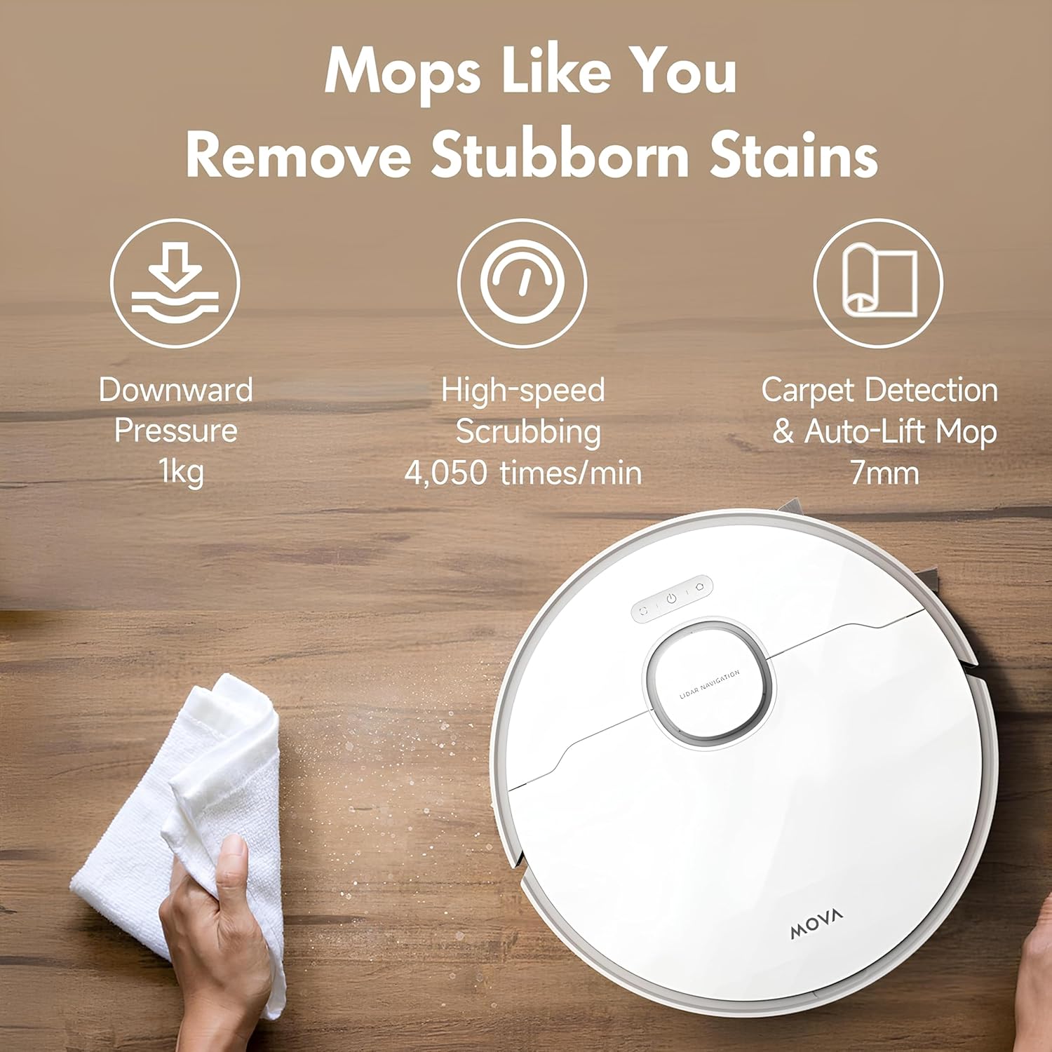 Mova S20 Ultra Robot Vacuum and Mop Combo with Dual Roller Brush, 8300Pa Suction, 140℉ Hot Water Mop Self-Washing & Drying, Mop Auto-Lift for Carpet, Self-Empty, Self-Refilling, Voice & App Control - Image 4