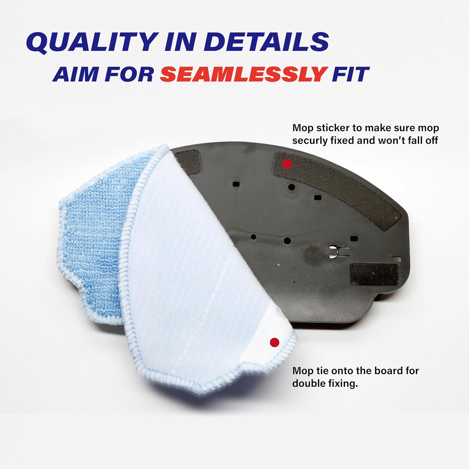 Robot Vacuum Mop Pads Replacement Parts Fit for MAMNV BR150/BR151, for ZCWA BR150/BR151, for ONSON BR150/BR151, for GTTVO BR150/BR151, for MANVINS G20 (3PC-MOP PAD& 2MOP) - Image 3