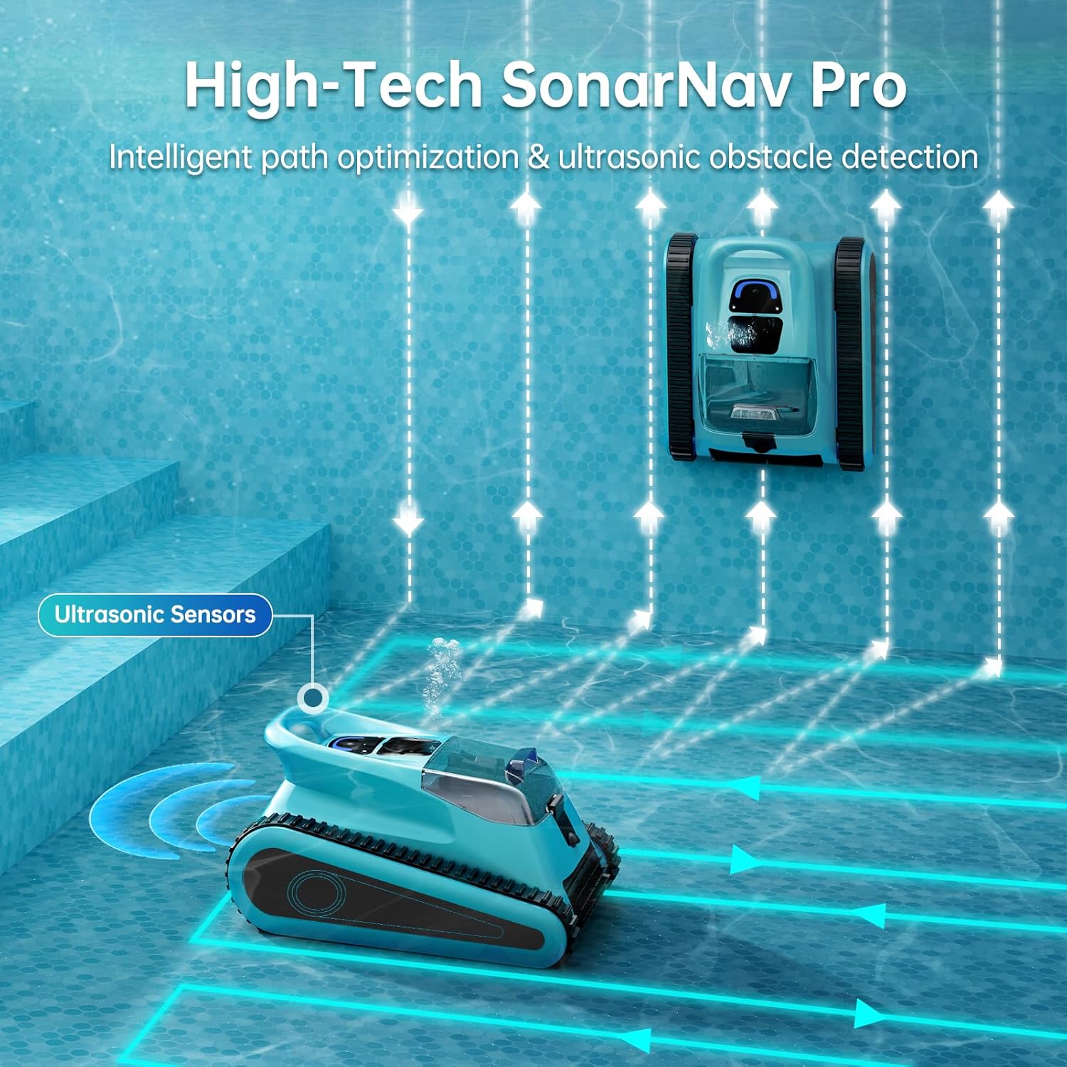 NexTrend Pool Vacuum for Inground Pools Cordless Robotic Pool Cleaner, Smart Navigation, 150min Runtime, 180W Powerful Suction, Floor Walls Waterline Cleans Up to 2,050 sq.ft - Image 2