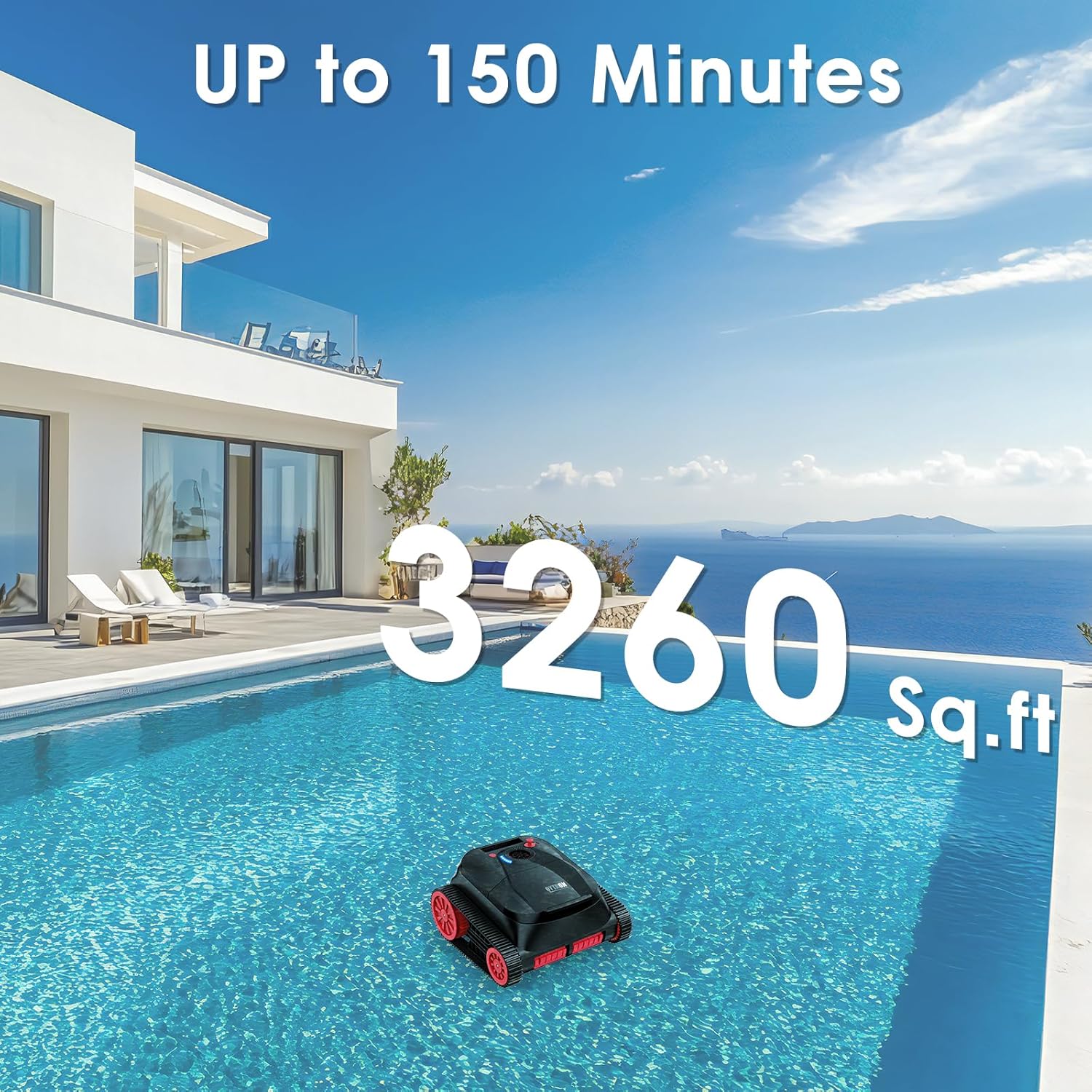NIXBOT QP5 Robotic Pool Cleaner, Cordless Pool Vacuum for Inground Pools, Dual-Motor Turbine System, Robotic Pool Vacuum for Above Ground Pools with Wall Climing and Navigation Technology - Image 6