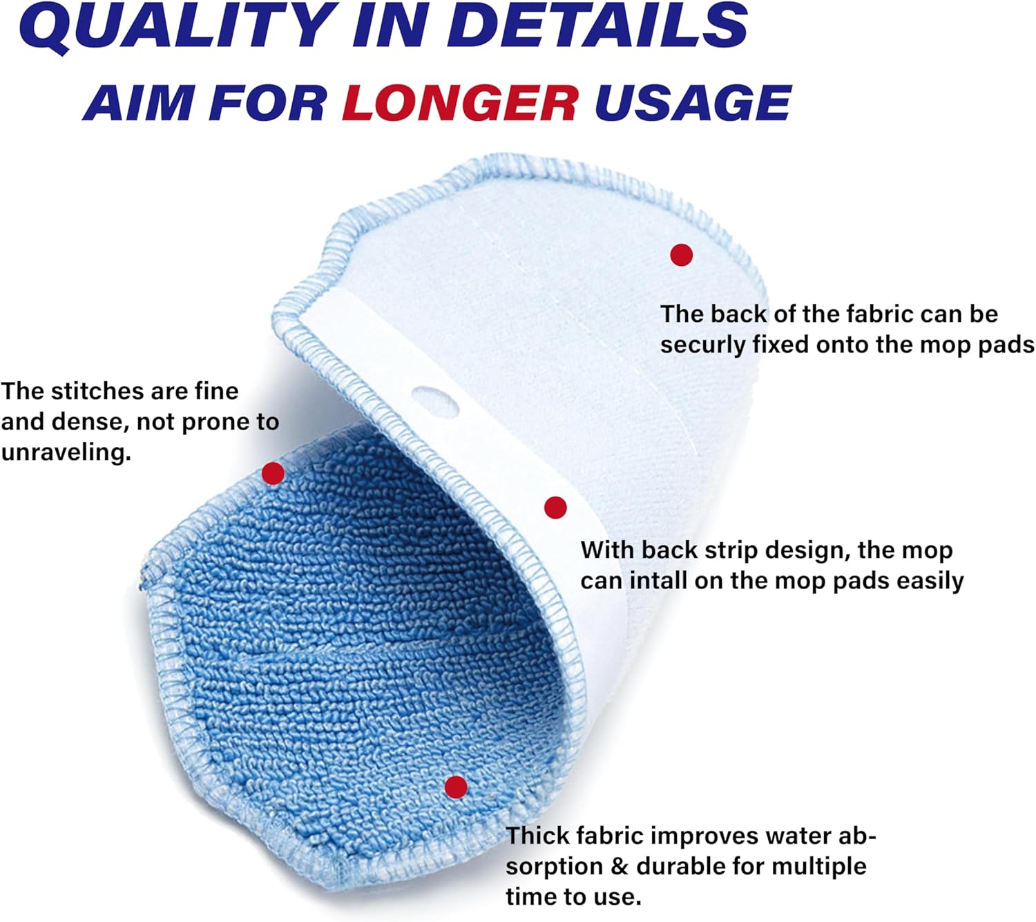 Robot Vacuum Mop Pads Replacement Parts Fit for MAMNV BR150/BR151, for ZCWA BR150/BR151, for ONSON BR150/BR151, for GTTVO BR150/BR151, for MANVINS G20 (3PC-MOP PAD& 2MOP) - Image 5