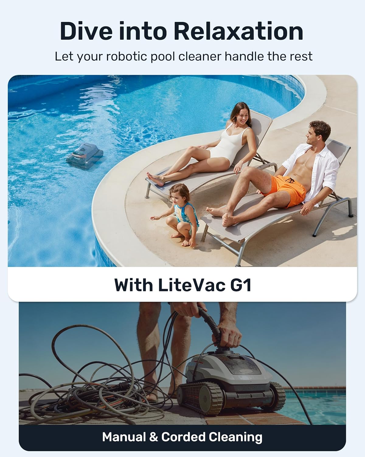 (2026 New) Gosvor Pool Vacuum LiteVac G1, Wall & Waterline & Platform Cleaning, 15.2 lbs Ultra-Lightweight, Up to 200-Min Runtime, Double Filtration, Smart Navigation & App, For Pools up to 2153 sq.ft - Image 10