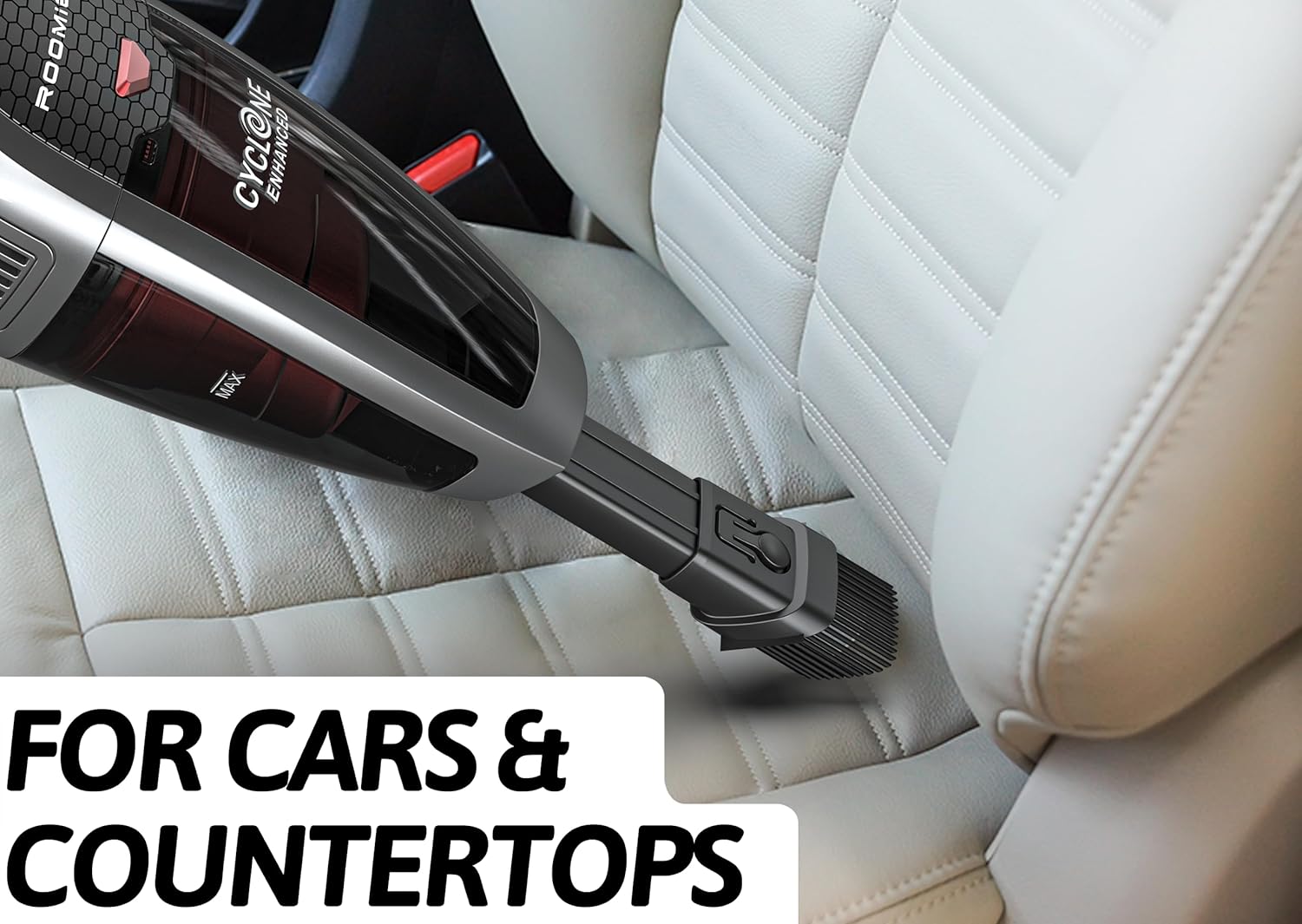 Roomie Tec SlimVac Cordless Vacuum Cleaner for Home – 2200mAh Battery, High Suction Power, Lightweight 2-in-1 Handheld with Bagless Filter, 6 LED Headlights and Auto Recharge Station - Vincent - Image 4