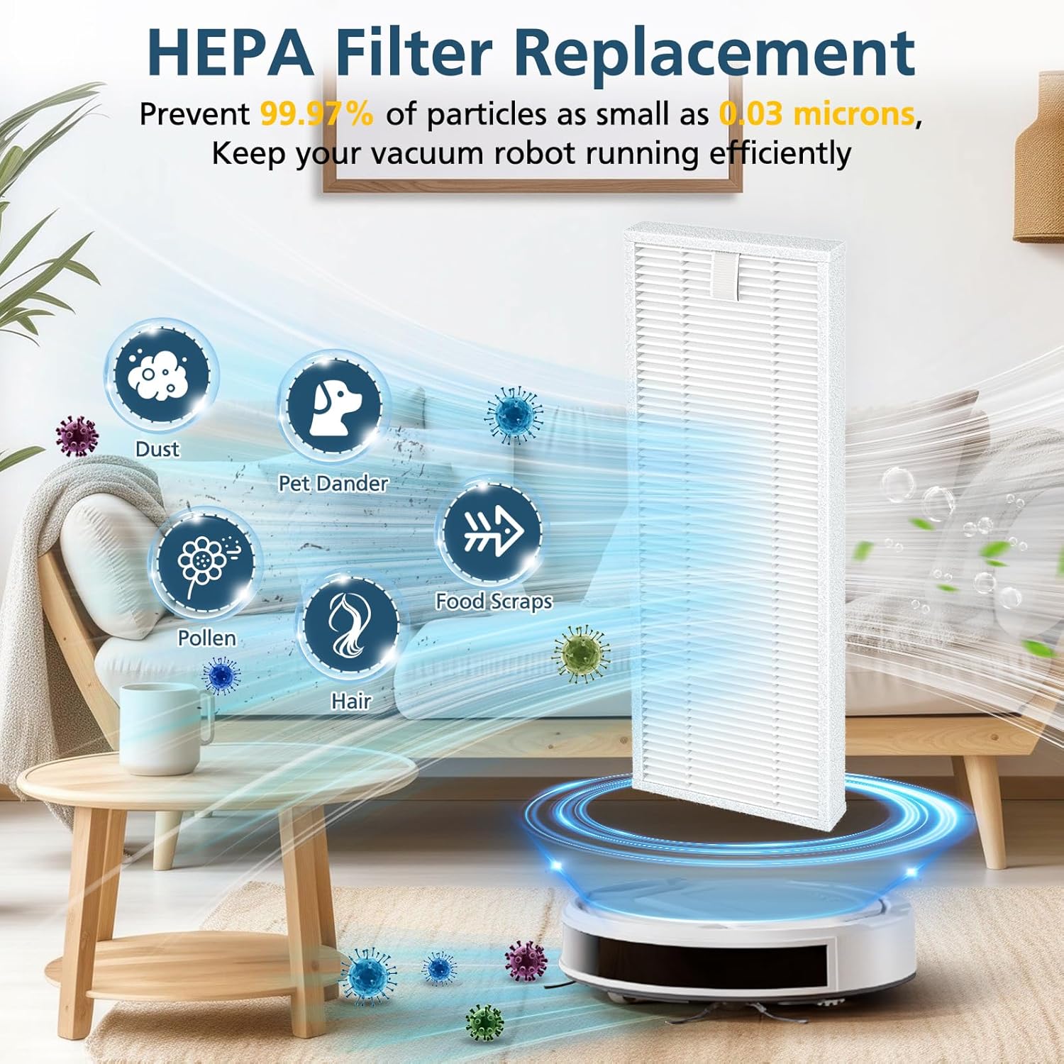 16 Pack Filter Replacement Parts for ๐๐ฒ๐ณ๐ฎ๐ป๐ ๐ ๐ฎ๐ญ๐ฌ, for ๐ข๐๐ฃ ๐๐ถ๐ณ๐ฒ ๐๐ฎ ๐๐ฏ ๐๐ฏ๐ ๐๐ฐ ๐๐ฑ Robot Vacuum, with HEPA Filter Size 5.0 * 1.9 Inch (NOT FOR M210 Pro) - Image 7