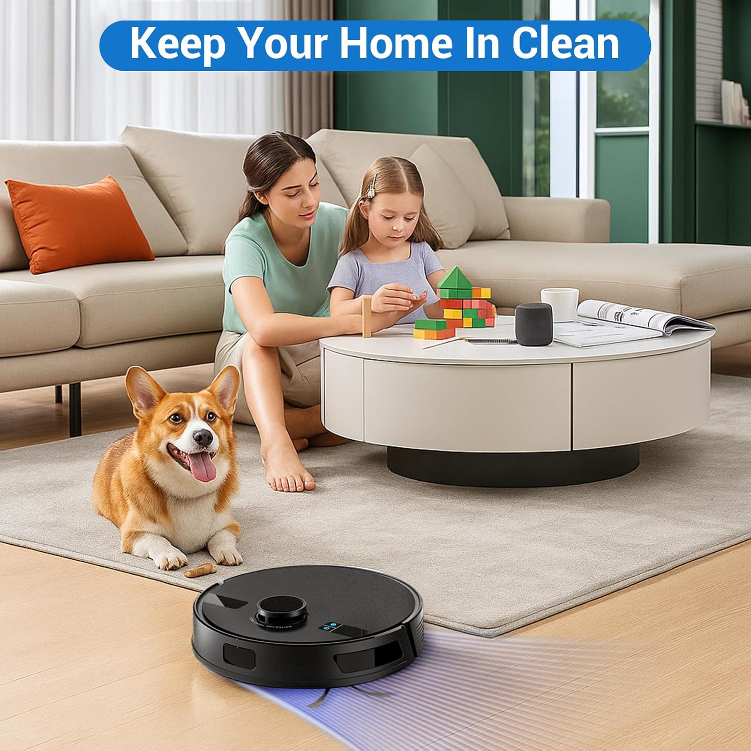 Bluevisk MS1 MAX Replacement Parts for For MONSGA MS1 MAX Robotic Vacuum Cleaner Parts with 1 Roller Brush, 4 HEAP, 6 Mop, 6 Dust Bags, 6 Side Brushes, 1 Clean Brush - Image 7