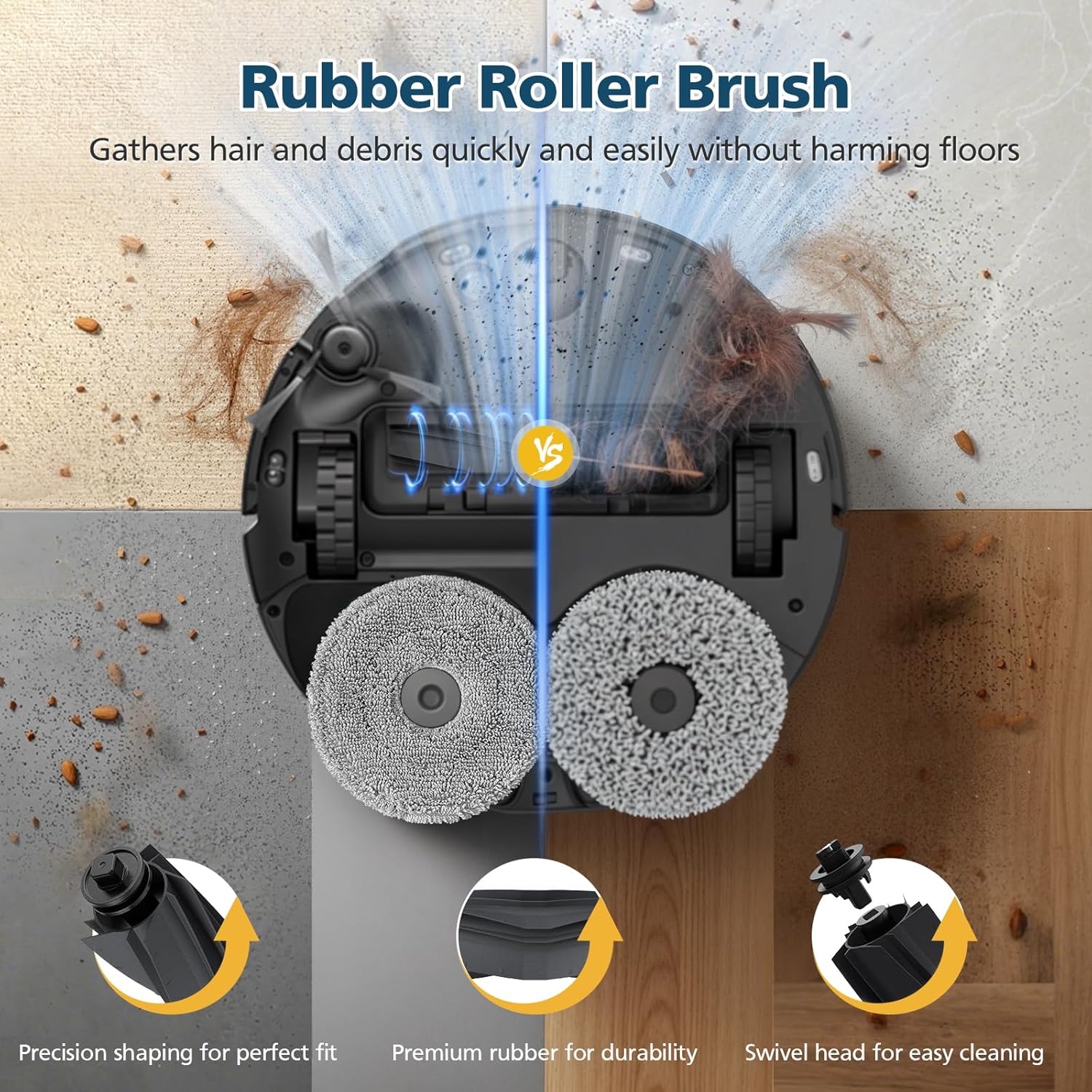 Accessories for Dreame L40 Ultra / X40 Ultra / X40 Master, and for MOVA P10 / P50 Pro Ultra Robot Vacuum, 2*Rubber Main Brushes, 4*Dust Bags, 6*Mop Pads, 4*Filters, 6*Side Brushes - Image 6