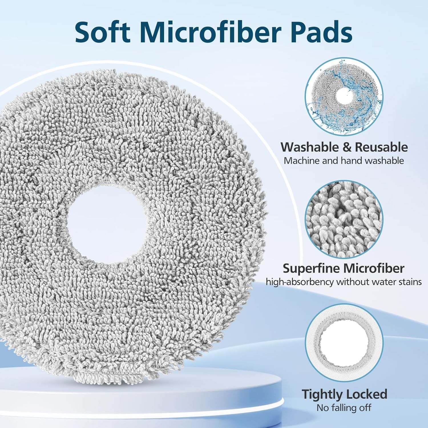 23 Pcs Replacement Parts for Dreame L10s Ultra Gen 2/ L10s Pro Ultra Heat/ X30 Ultra/Mova E30 Ultra Robot Vacuum and Mop, 2 Main Brush, 6 Mop Pads, 4 Dust Bags, 4 Filters, 6 Side Brush, 1 Clean Brush - Image 5