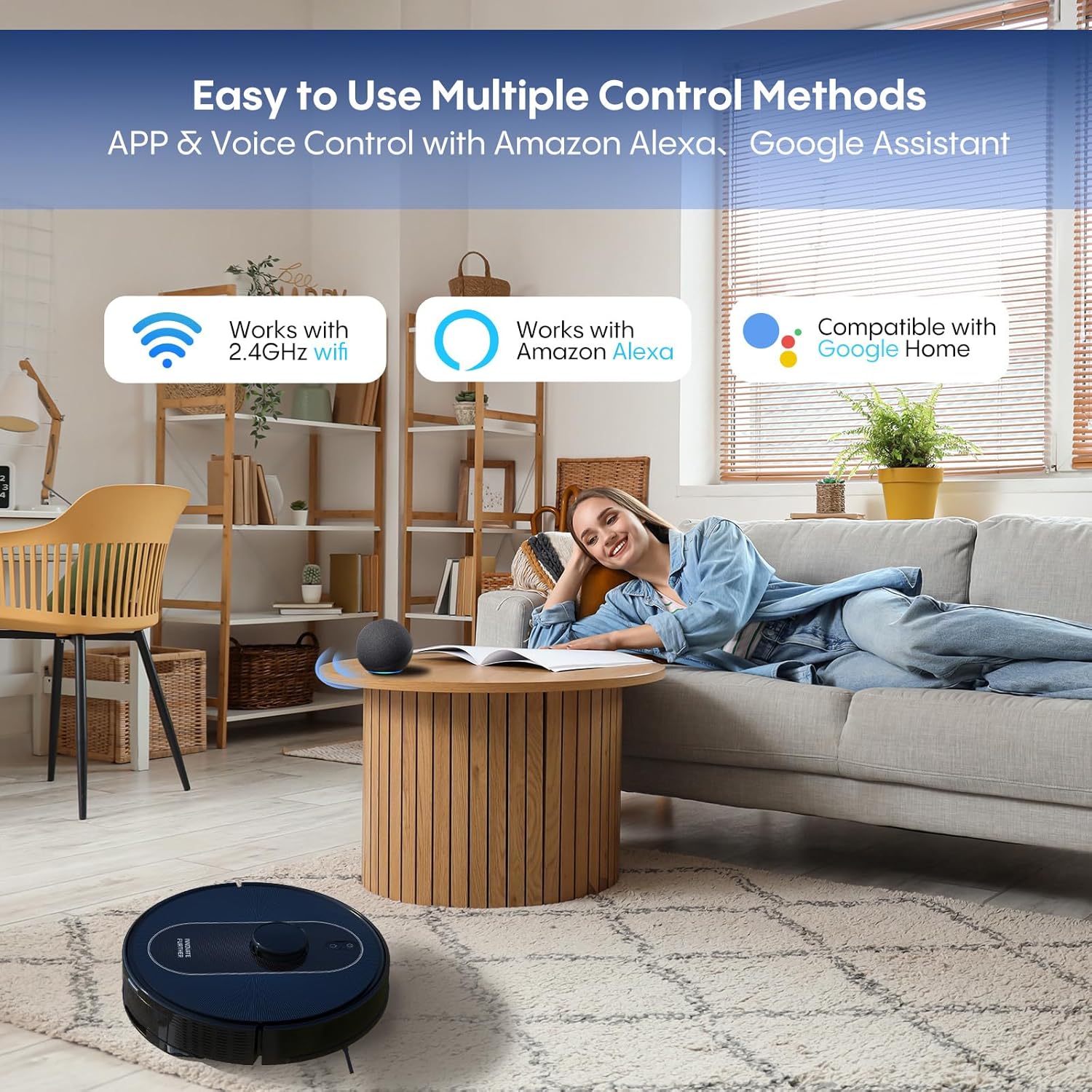 Robot Vacuum and Mop with Self Emptying : 6000Pa Suction,80-Days Hands Free, LiDAR Navigation, Multi-floor Mapping, App & Voice Control, Ideal for Apartment, Carpet, Hardwood Floor, 2026 NEW MODEL - Image 6