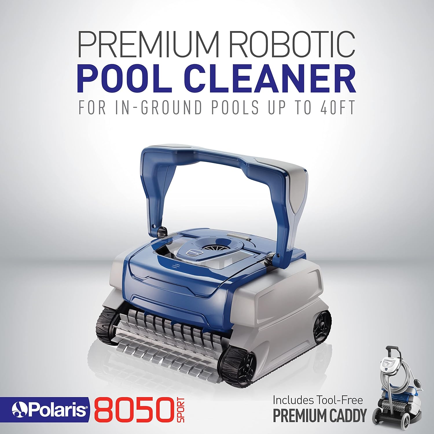 Polaris 8050 Sport Robotic Pool Cleaner, Automatic Vacuum for InGround Pools up to 40ft, Wall Climbing Vac w/Strong Suction & Easy Access Transparent Lid - Image 2