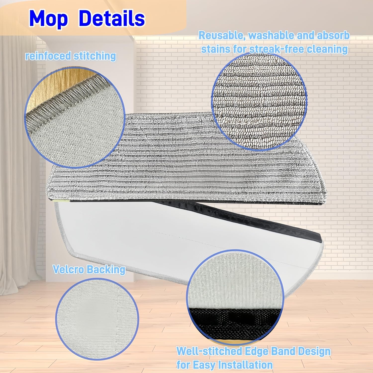 Replacement Mop Pads Compatible with Shark AV2800ZE RV2820YE RV2820ZE AV2820S AV2820AE RV2800AE RV2800S PowerDetect Never Touch Pro Robot Vacuum,Washable Reusable Replacement Microfiber Soft Mop Pads - Image 2