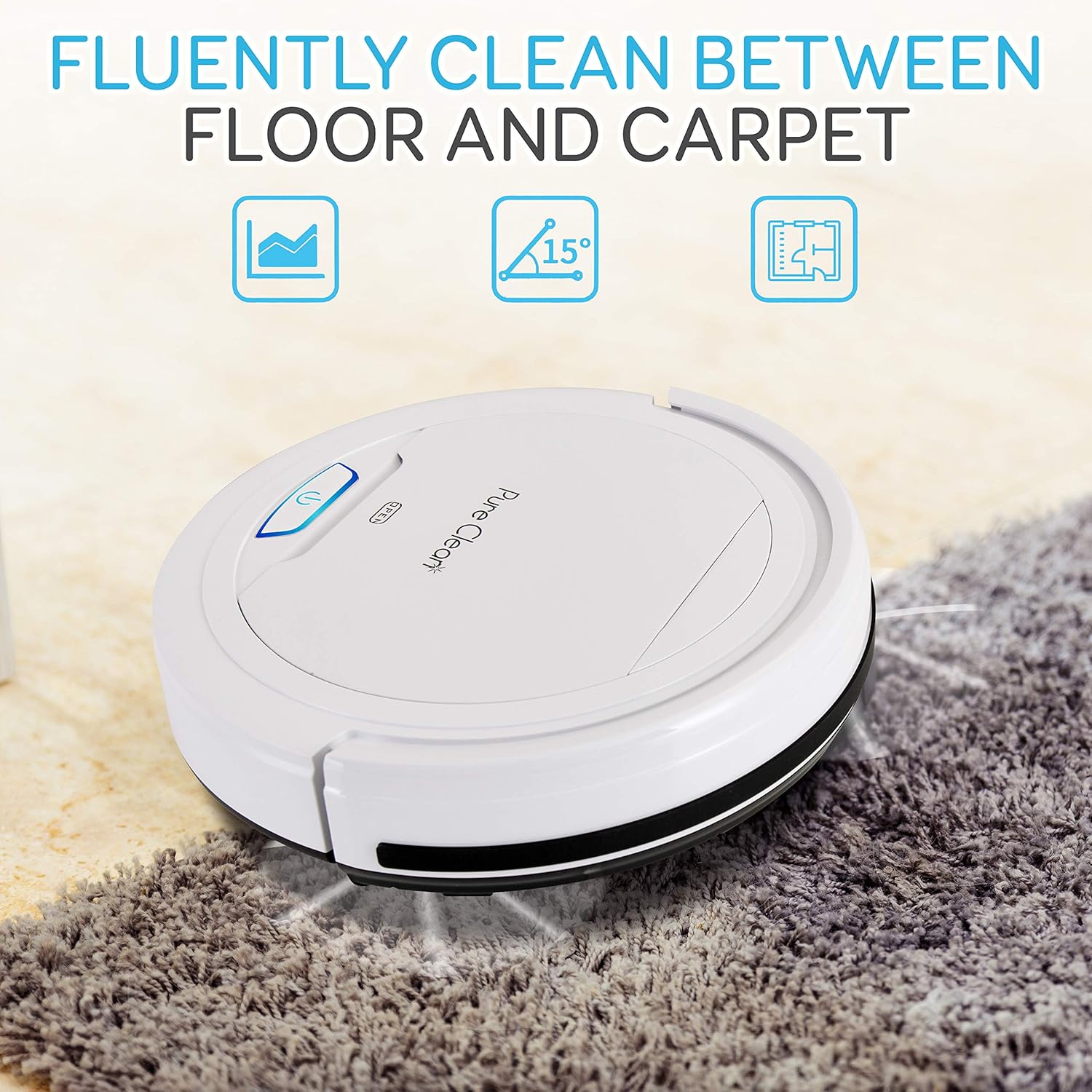 SereneLife Pure Clean Automatic Robot Vacuum Cleaner - Lithium Battery 90 Min Run Time&Self Path Navigation-Bot Self Detects Stairs Pet Hair Allergies Robotic Home Cleaning for Carpet Hardwood Tiles - Image 6