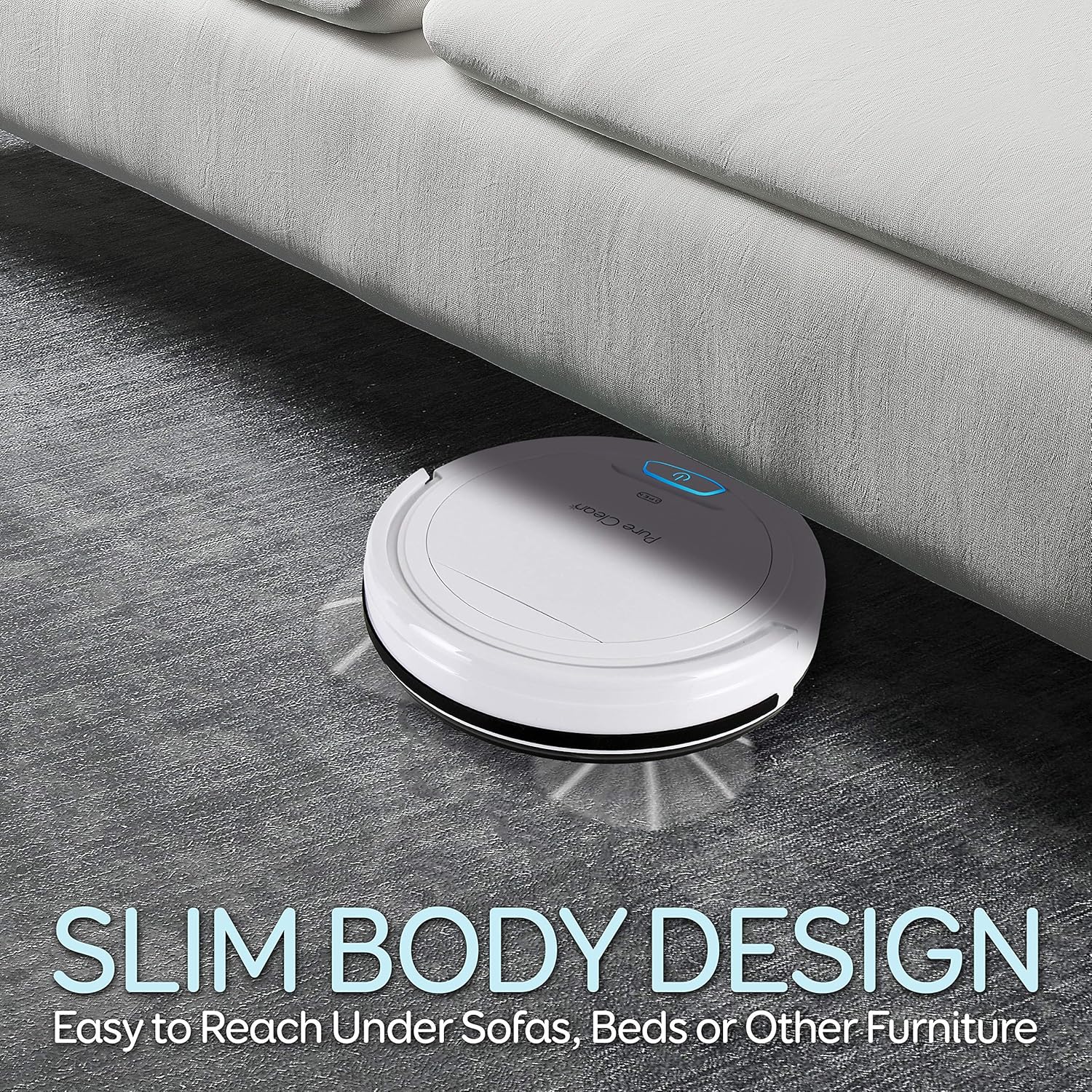 SereneLife Pure Clean Automatic Robot Vacuum Cleaner - Lithium Battery 90 Min Run Time&Self Path Navigation-Bot Self Detects Stairs Pet Hair Allergies Robotic Home Cleaning for Carpet Hardwood Tiles - Image 8